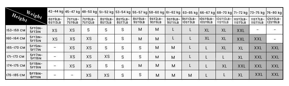 Ultimate Cool Ladies Leather Jacket size chart