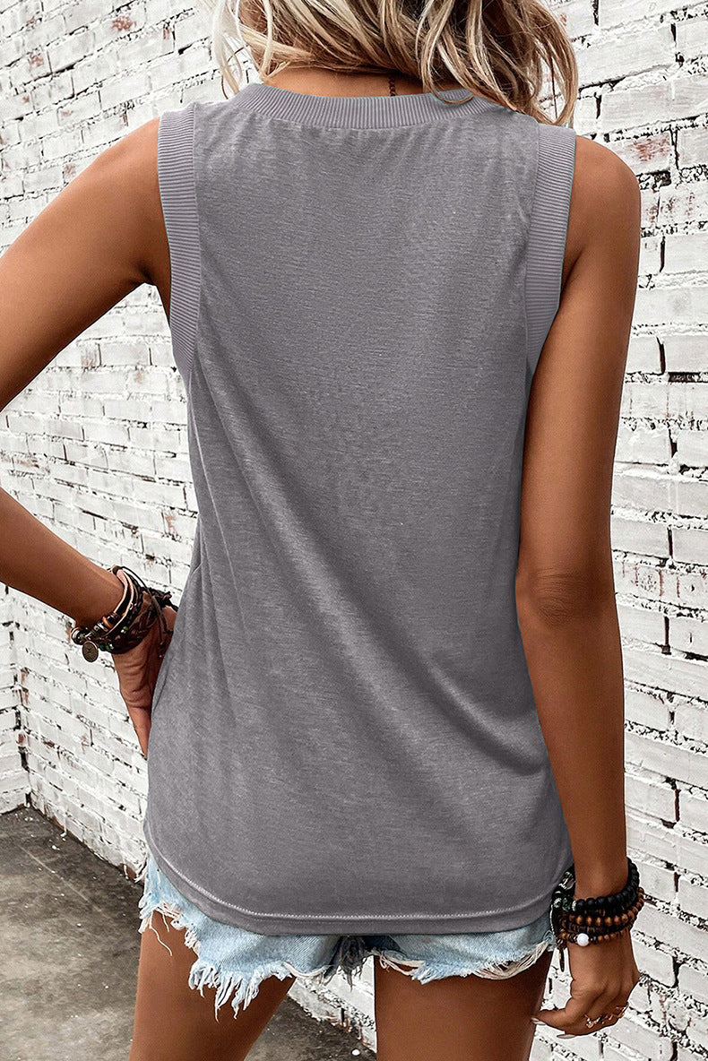 Cool Look Lady Sleeveless Vest Grey rear