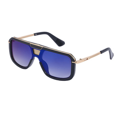 Retro Square Racing Sunglasses Outer Blue