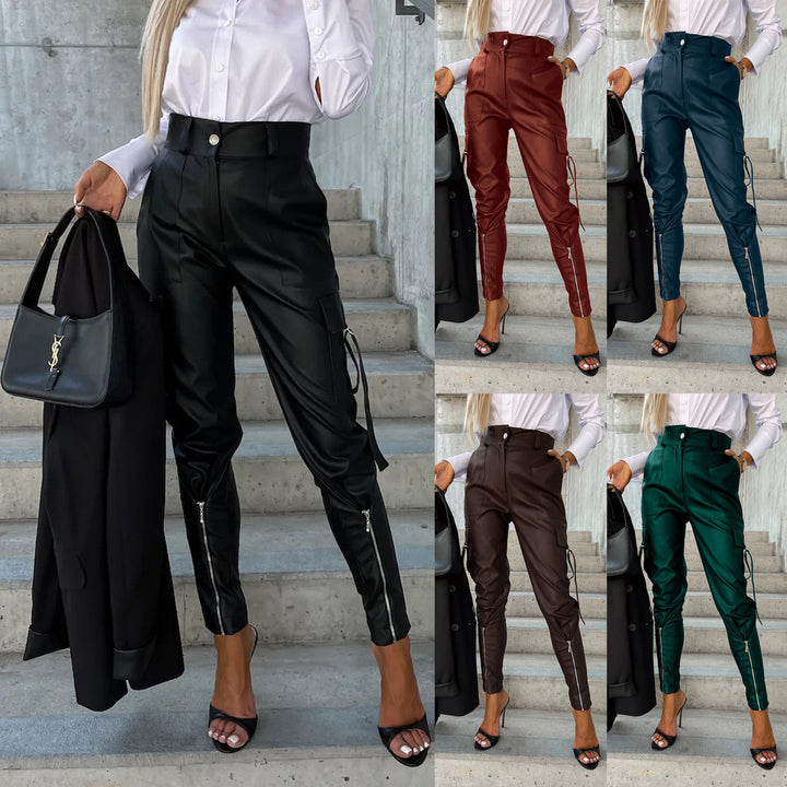 Super Fashionable Slim Fit Leather Trousers range view