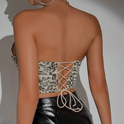 Low Cut Diamond Shaped Lace Up Vest rear view