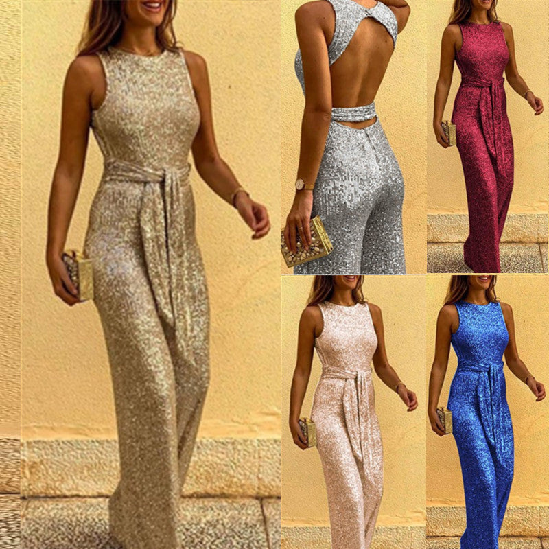 Dazzling Eloquent Sequined Jumpsuit