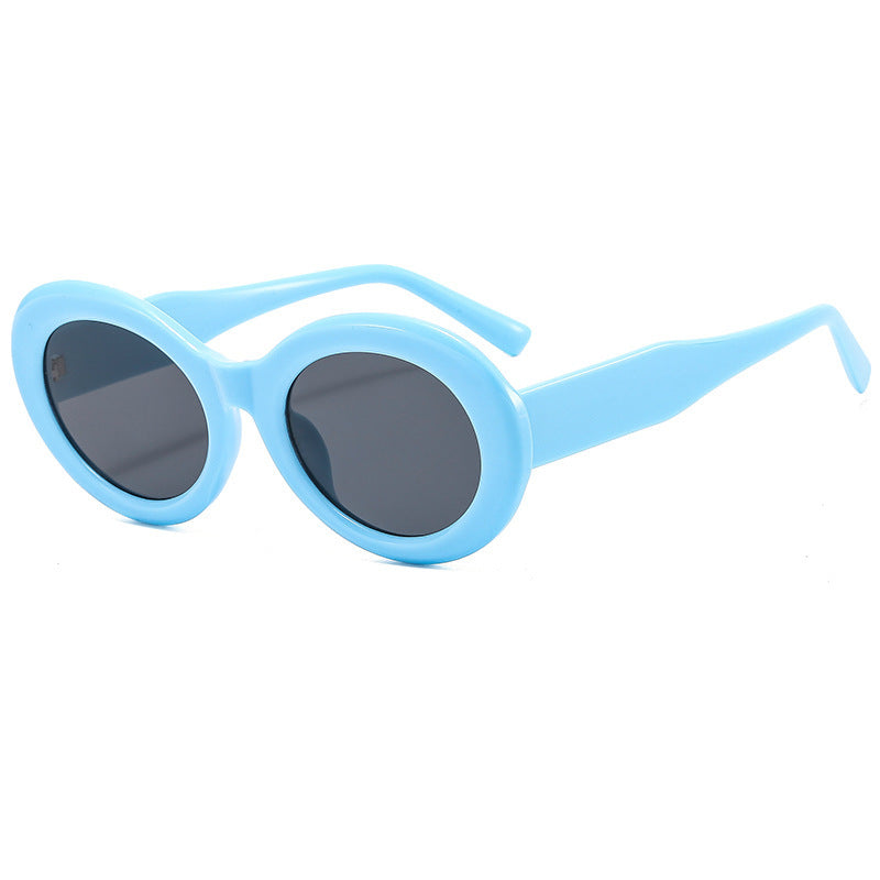 Iconic 50's Look Oval Sunglasses Sky Blue