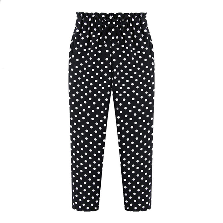 Chic Cropped Chiffon Trousers Spots