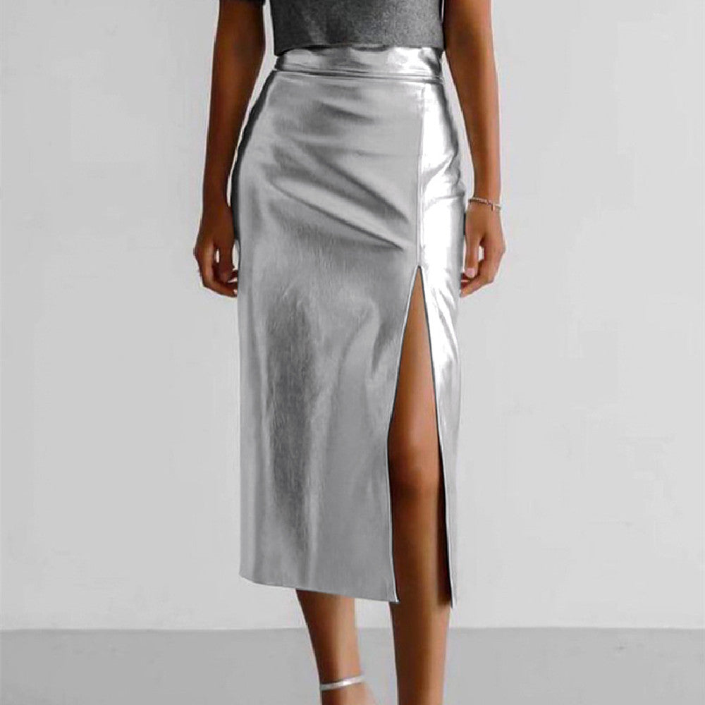 Beautiful Silver Chic Skirt front view