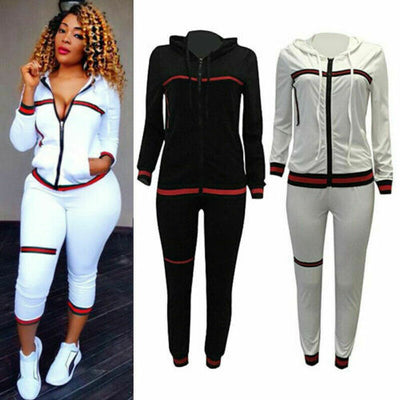 Urban Street Style Track Suit Black & White