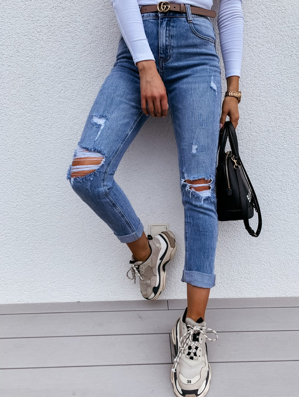 Hot Ripped Blue Jeans True Blue