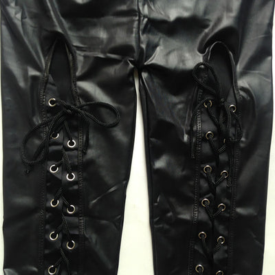 Fire Leather Pants lace up close view