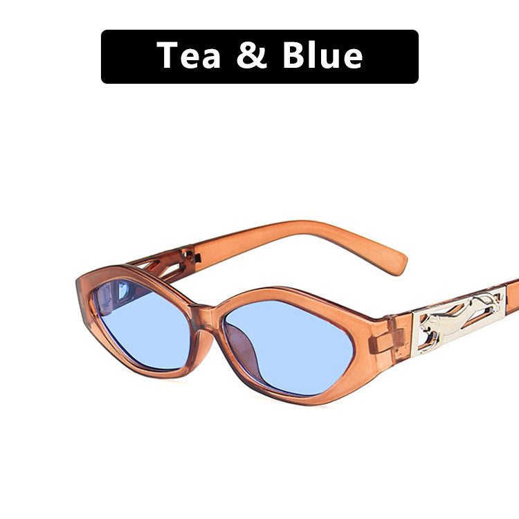 Vintage Oval Sunglasses Light Tea & Blue