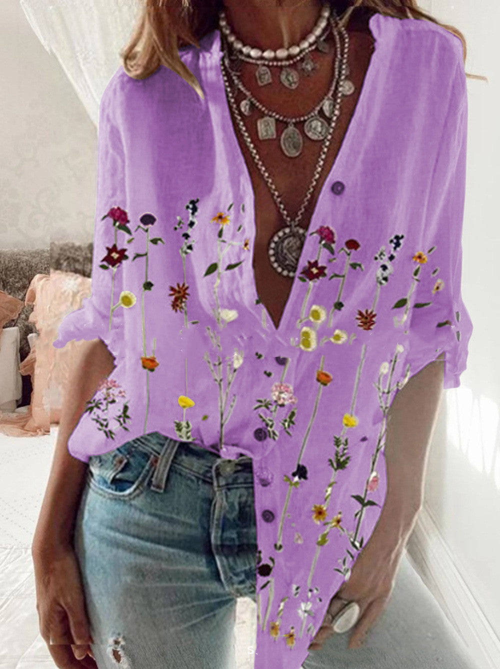 Charming Californian Shirt Purple