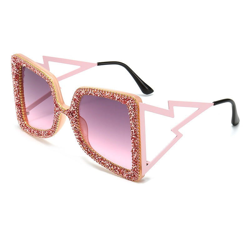 Flash Point Glitter Drill Sunglasses Pink Diamond