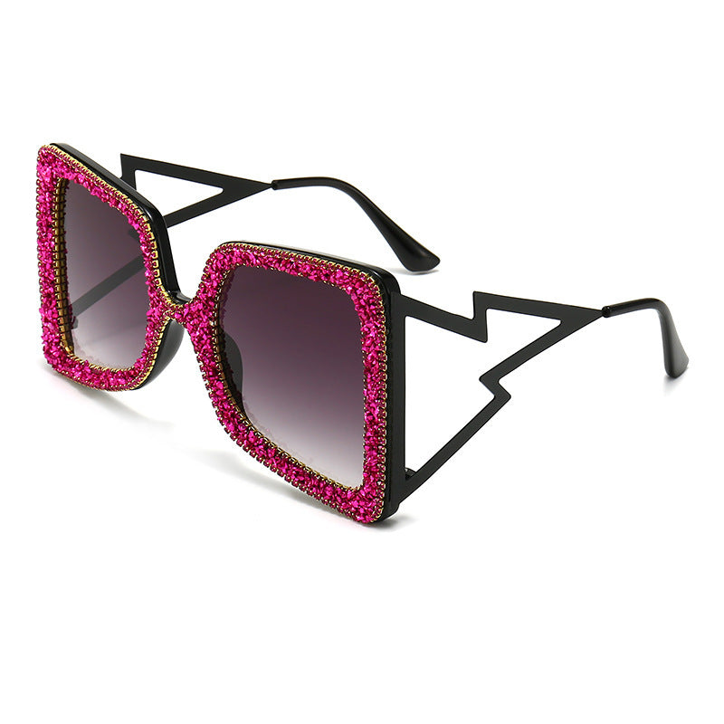 Flash Point Diamond Glitter Drill Sunglasses Grey Flake Purple Diamond