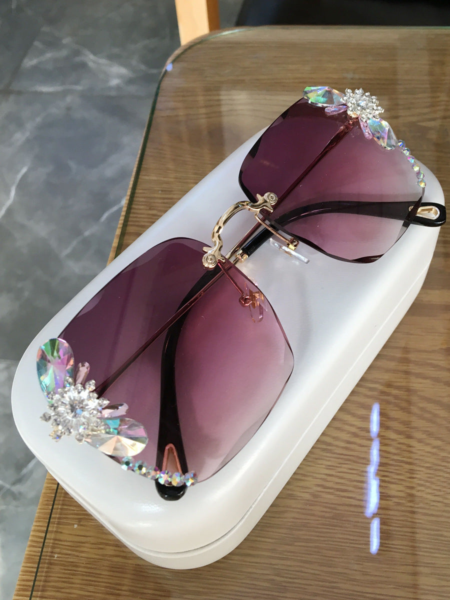 Radiant Rhinestone Sunglasses Purple