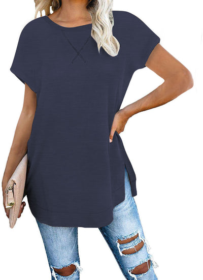 Casual Chic Ladies T Shirt Navy Blue