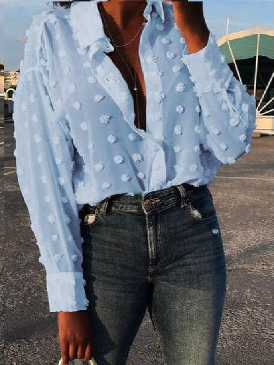 Sassy See Through Blouse Blue