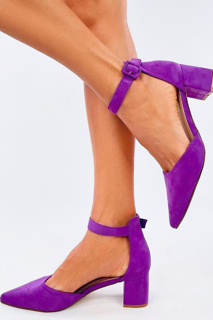 Beautiful Violet Block Heel Shoes