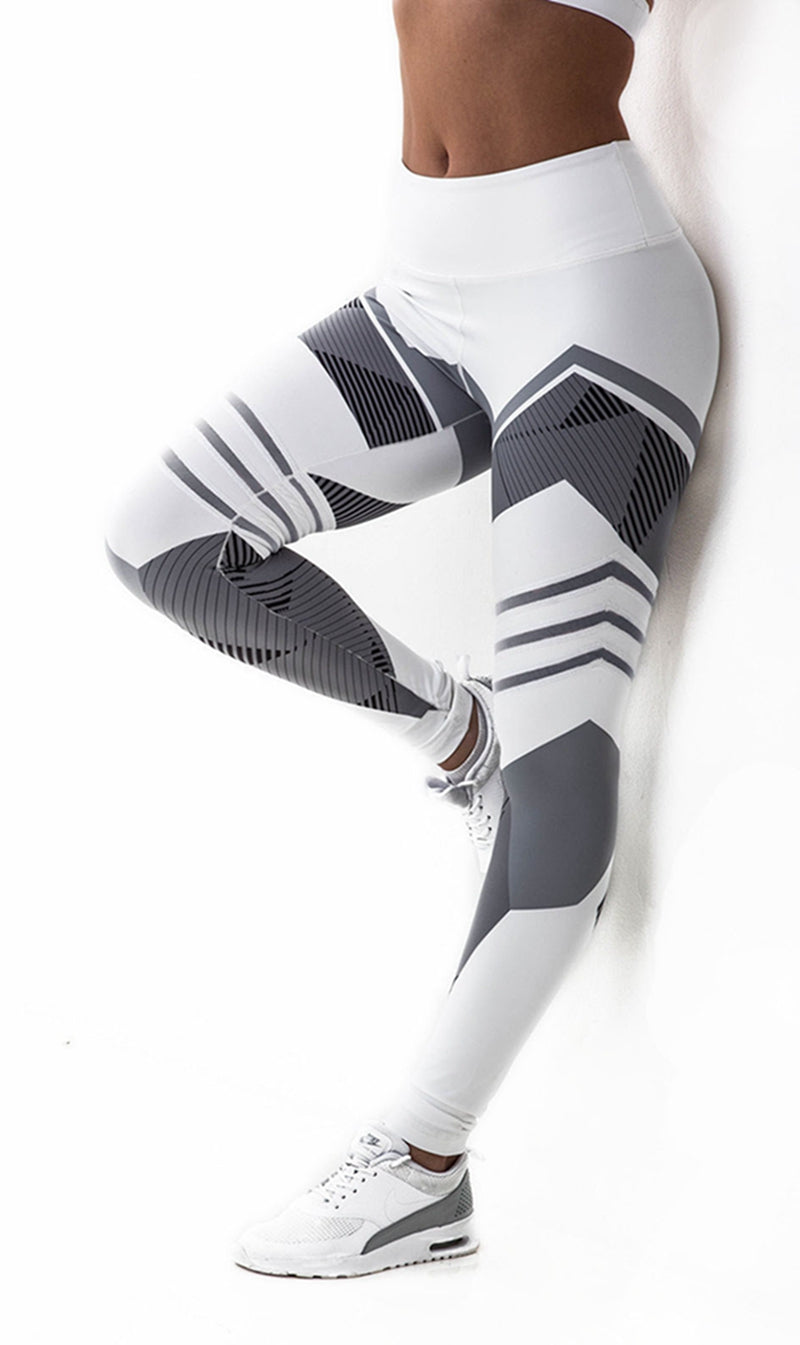 Radiant Reflective Yoga Pants White & Grey