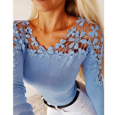 Amazing Net Shoulder Top Blue