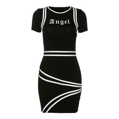 Sexy Black Angel Short Hip Dress