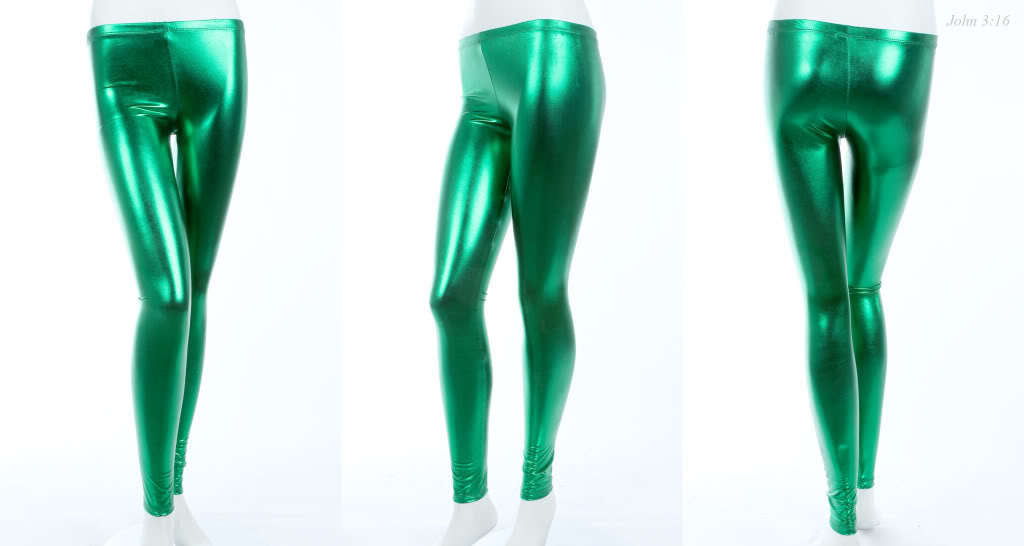 Super Cool Metallic Look Pants Dark Green