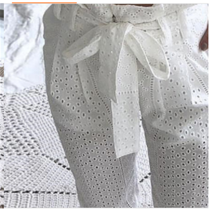 Beautiful White Cut Out Lace Trousers