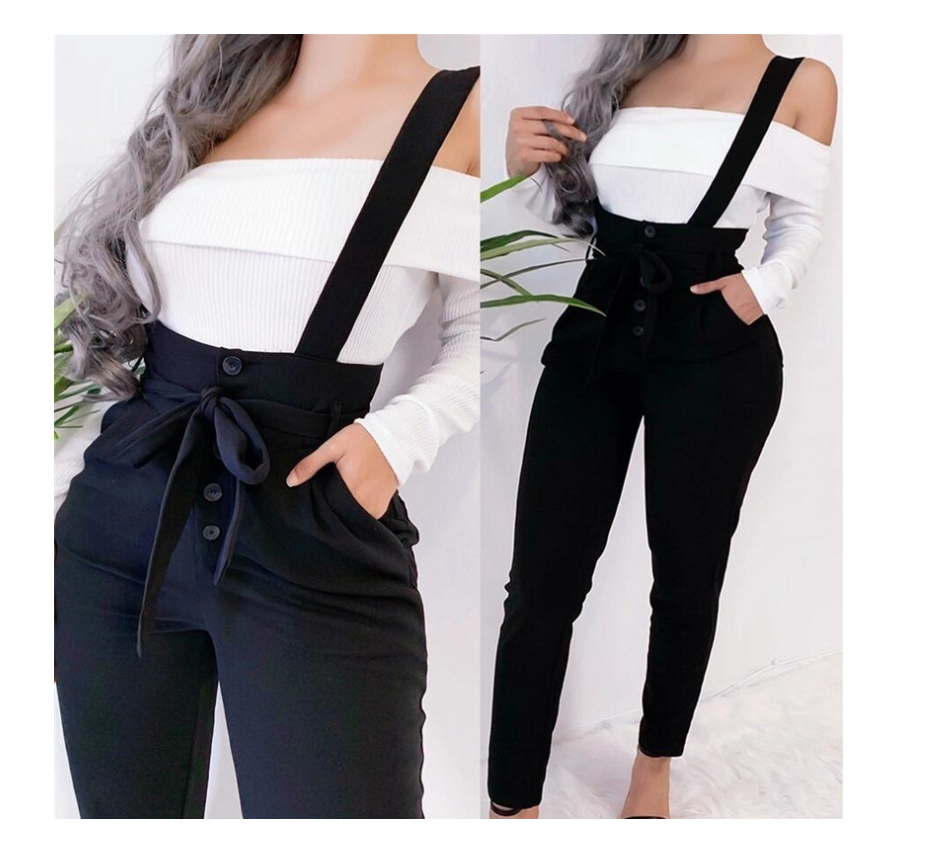 Sassy Suspender Pants Black