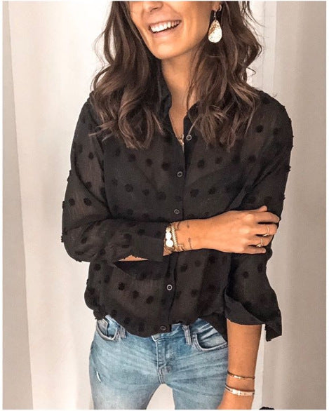 Sassy See Through Blouse Black