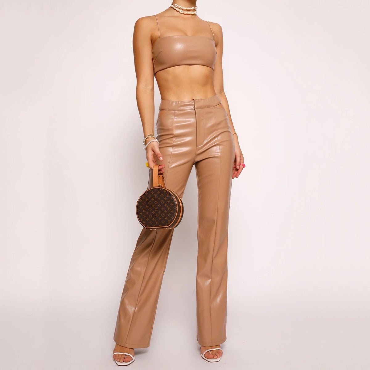 Beautiful Leather Two Piece Suit