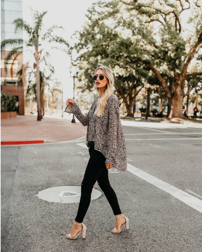 Striking Leopard Chiffon Blouse side view