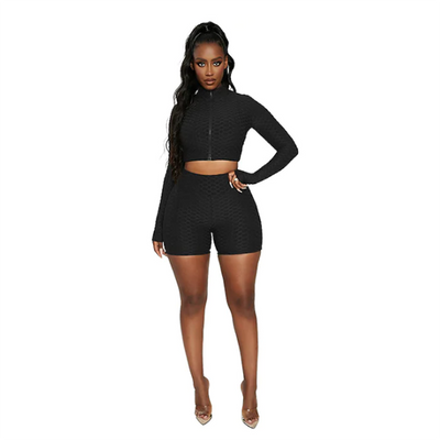 Stunning Two Piece Activewear Black front view