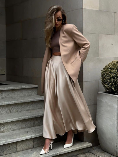 Beautiful & Graceful Long Satin Skirt