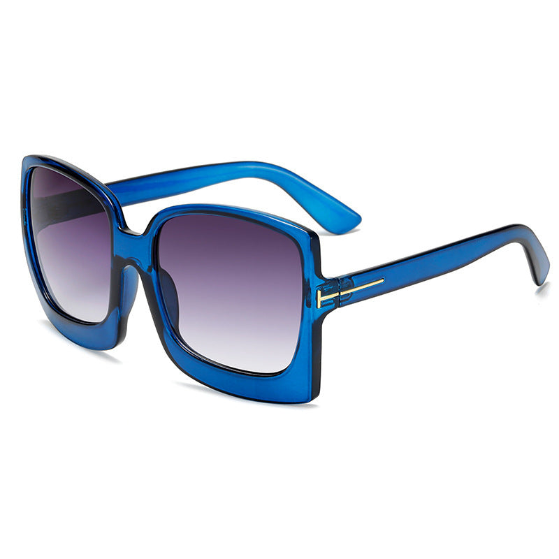 Iconic Large Frame Sunglasses Blue Grey