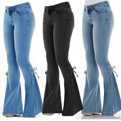 Stretch Wide Bottom Leg Jeans range view