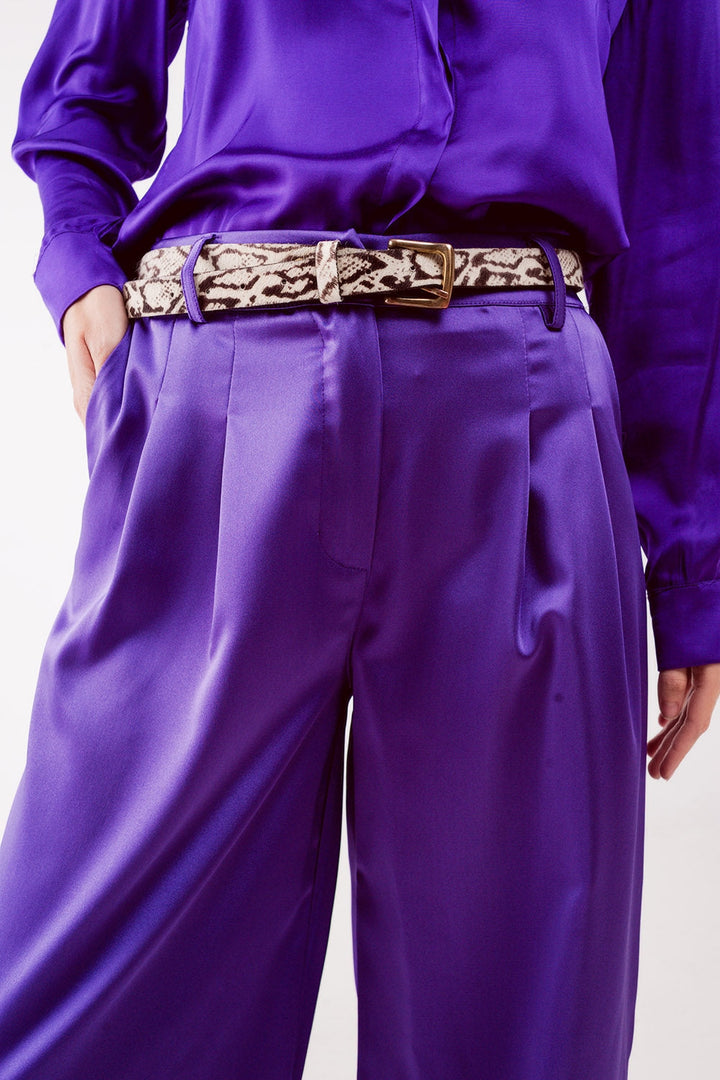 Palazzo Purple Pleated Pants