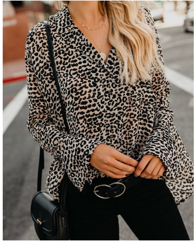 Striking Leopard Chiffon Blouse