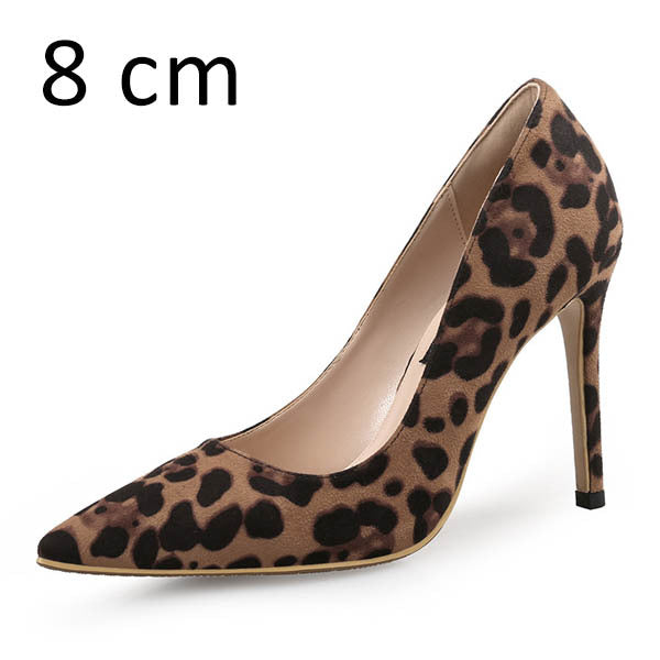 Unique Stylish Leopard Print Stiletto Shoes 8cm