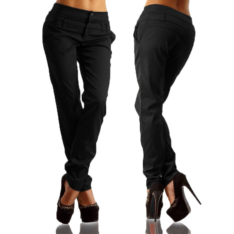 Ladies Harlan Trousers Black front & rear view