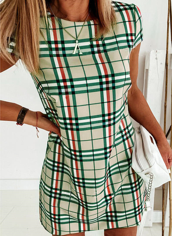 Smart & Sexy Short Plaid Dress Green