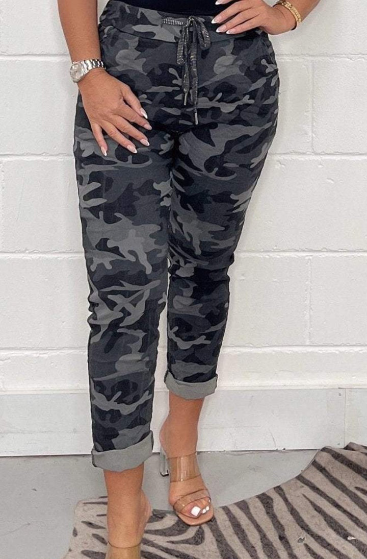 Cool Camouflage Casual Pants Grey Camo