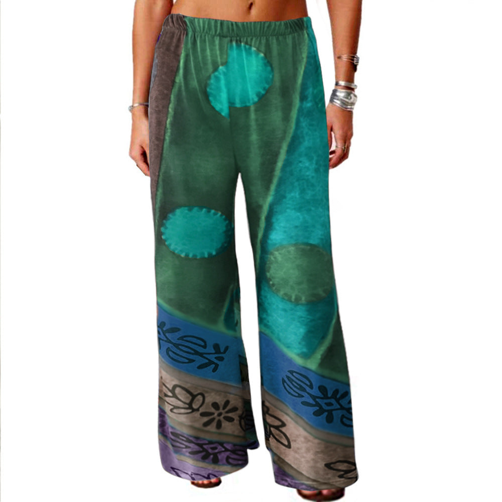 Vintage Loose Fit Retro Pants Green