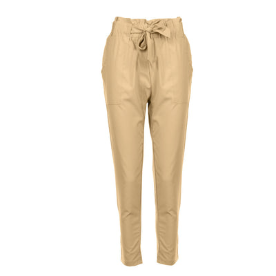 Elegant Cropped Slim Pants Khaki pants