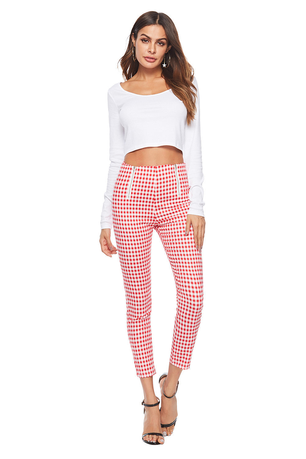 Sexy Checker & Stripes Pants Red & White Case