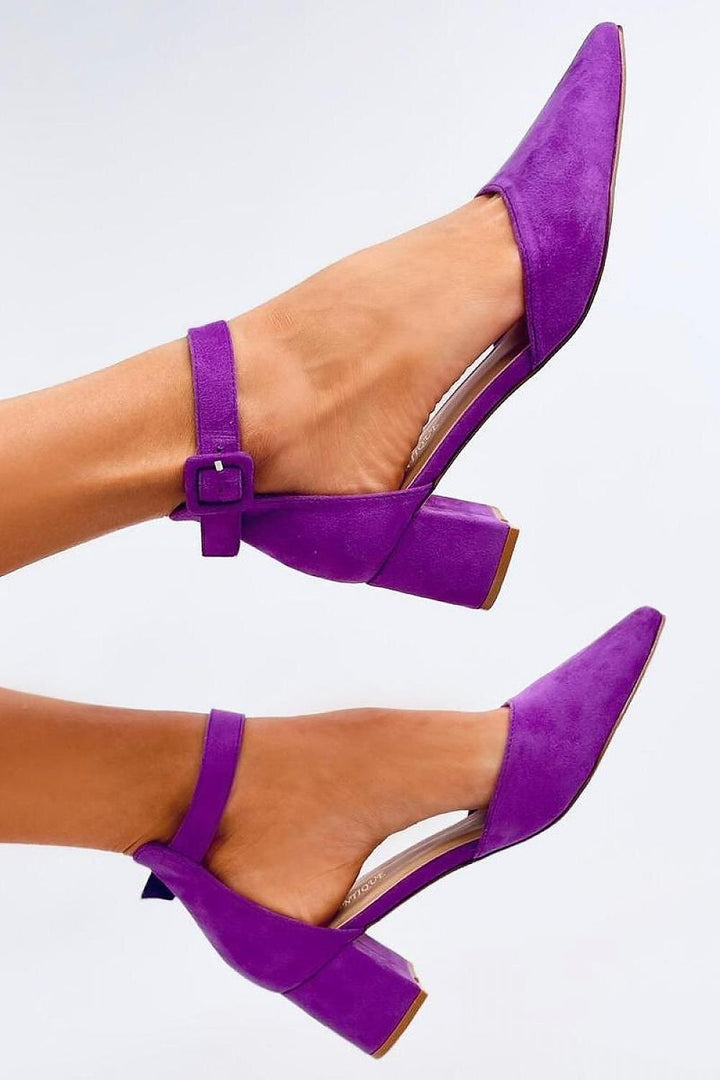 Beautiful Violet Block Heel Shoes