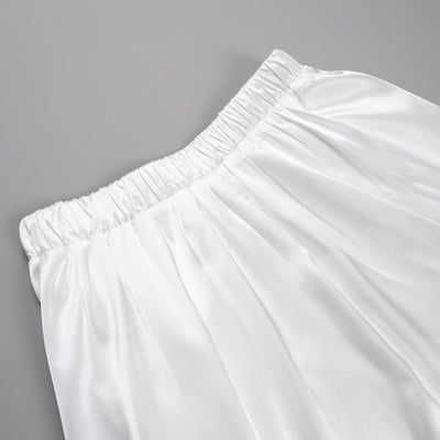 Beautiful & Graceful Long Satin Skirt waist inelastic view