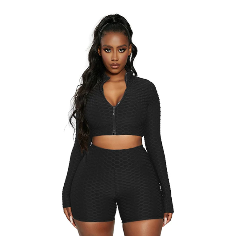 Stunning Two Piece Activewear Black close view