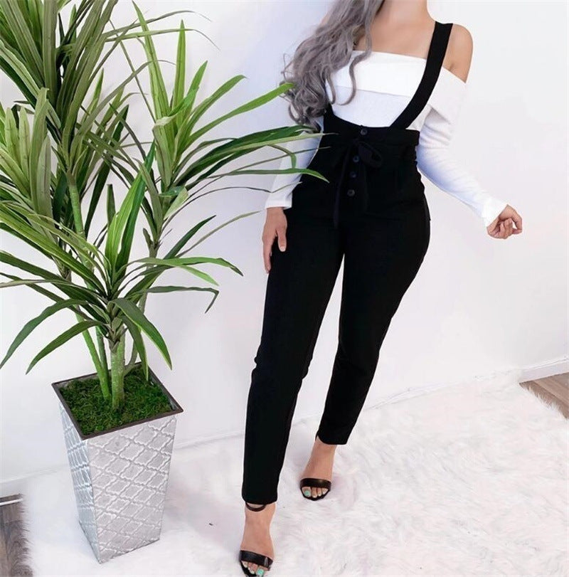 Sassy Suspender Pants Black