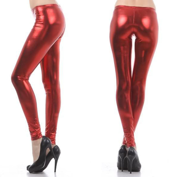 Super Cool Metallic Look Pants Red