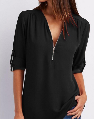 Super Stylish V-neck Shirt Black