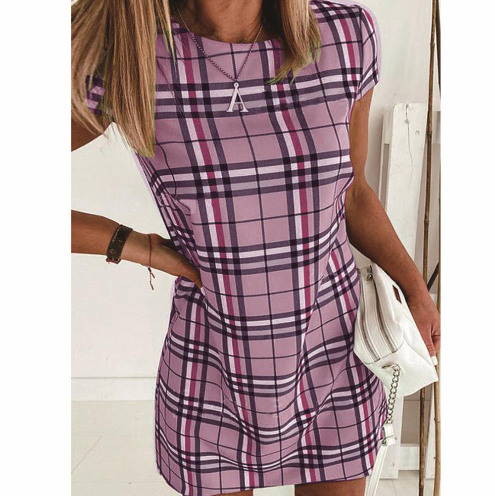 Smart & Sexy Short Plaid Dress Purple