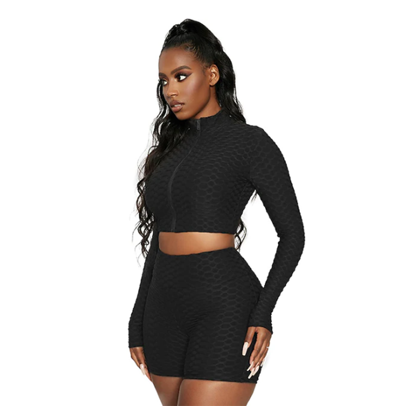 Stunning Two Piece Activewear Black side view